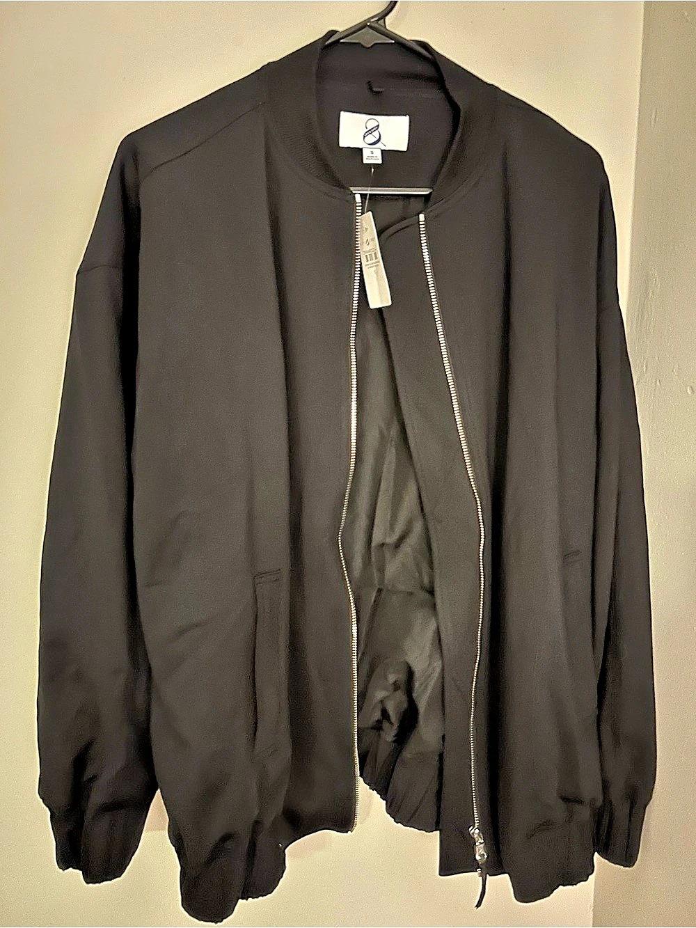 Lou & Grey Bomber Jacket in Black Size Small NWT